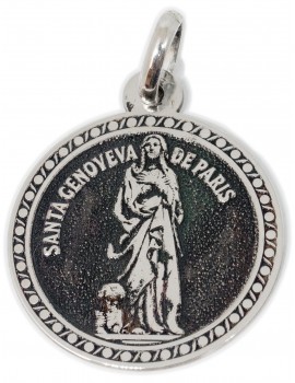 Santa Genoveva de París - medalla redonda grande
