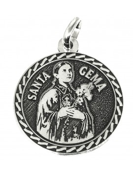 Santa Gema - medalla redonda pequeña