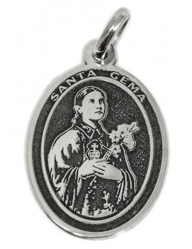 Santa Gema - medalla oval grande